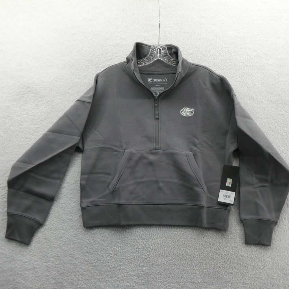 47 Brand Pullover Mens Small Florida Gators Grey Quarter Zip Cotton Spandex